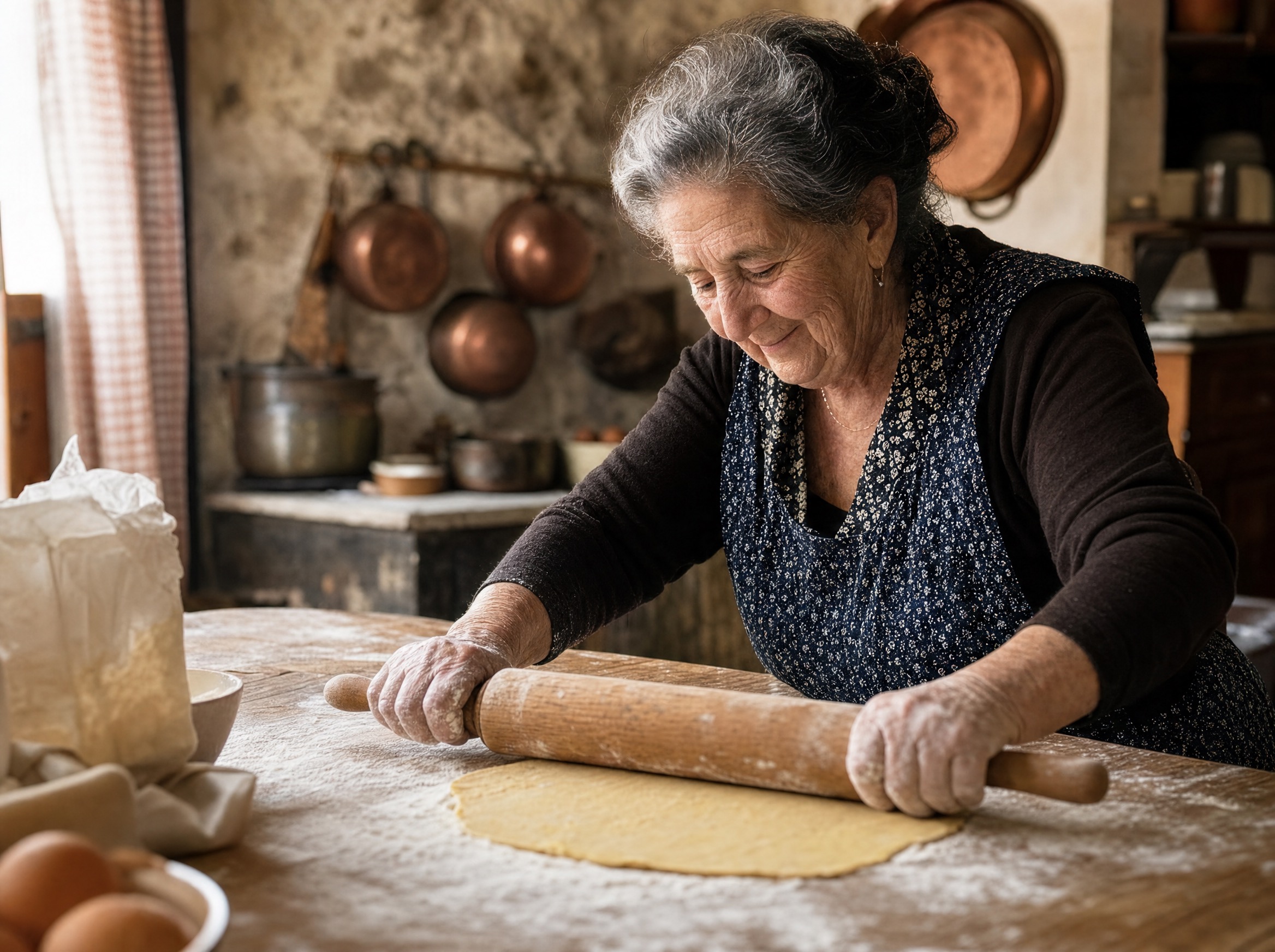Las manos de la familia Ricardo sosteniendo pastas frescas recién hechas