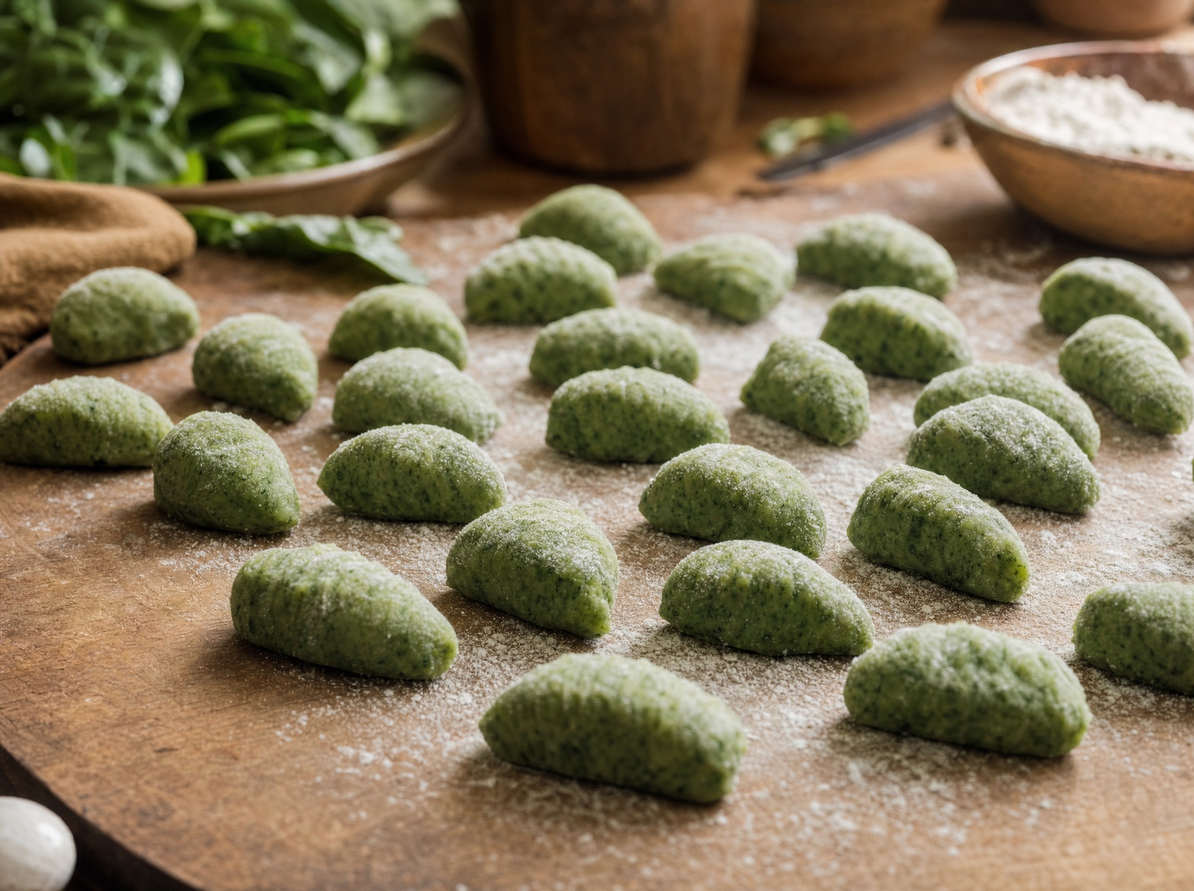 Spaghettis al pesto de albahaca